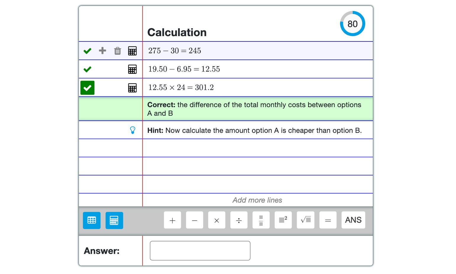 Algebrakit adds descriptions to correct inputs Algebrakit adds descriptions to correct inputs