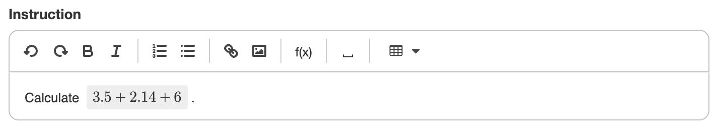 Enter the student instruction Enter the student instruction